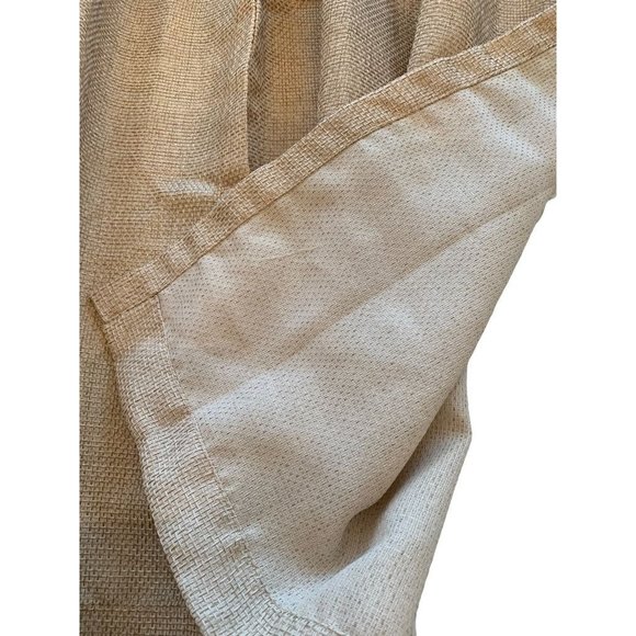 Set of 2 Curtain Panels Lined Grommet 50 x 23" Tan Woven Look - Picture 4 of 7